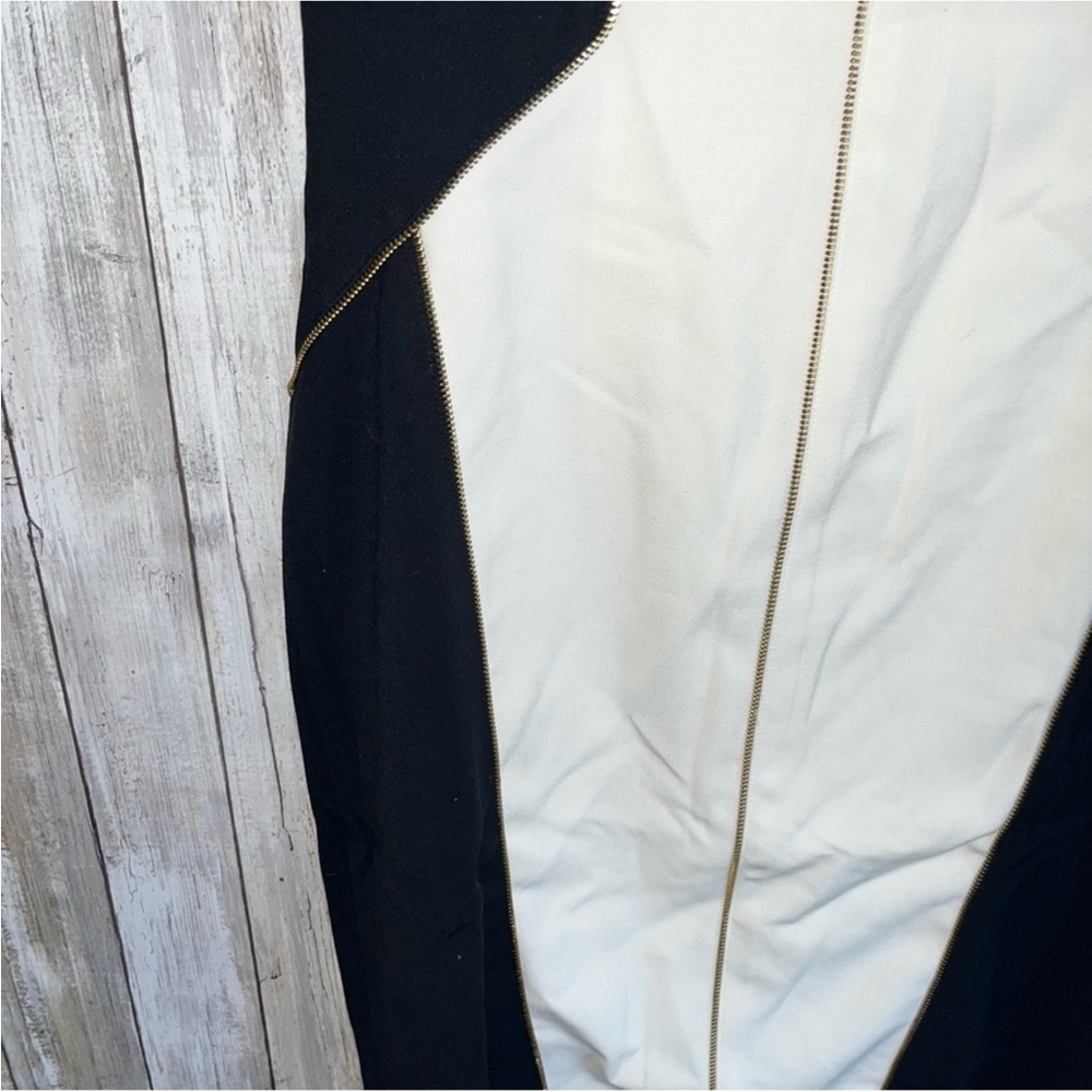 NWT Cache Black & White Full Zip Cocktail Dress - Picture 4 of 6